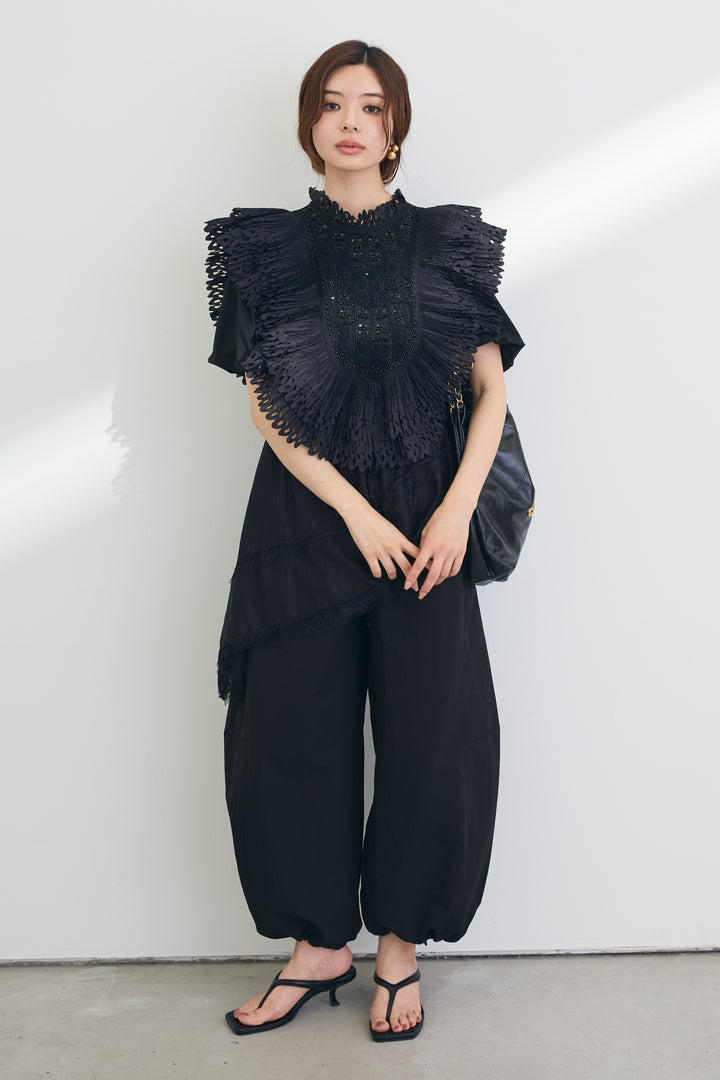 [予約]レースレイヤードナイロンカーヴィーパンツ