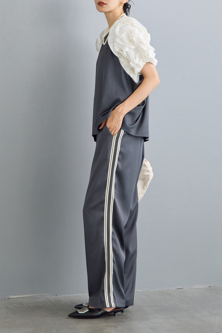 [予約]サイドラインテープストレートパンツ