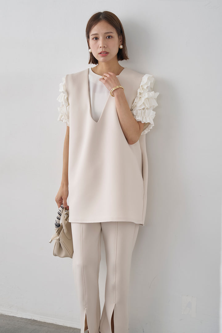 [予約]深Vネックシンプルベスト