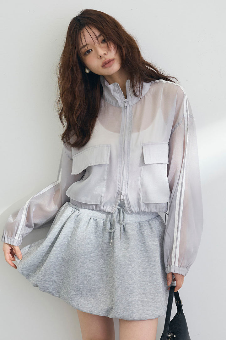 [予約]シアーオーガンジーサイドラインショートブルゾン