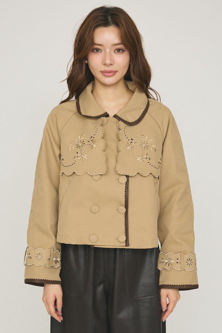 [予約]フラワーカットワークショートジャケット
