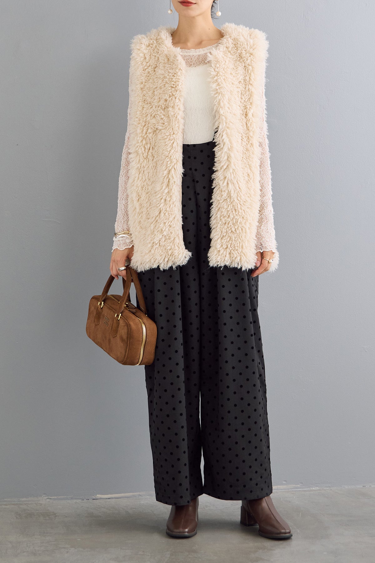 予約]ミドル丈プードルファーベスト – Frene