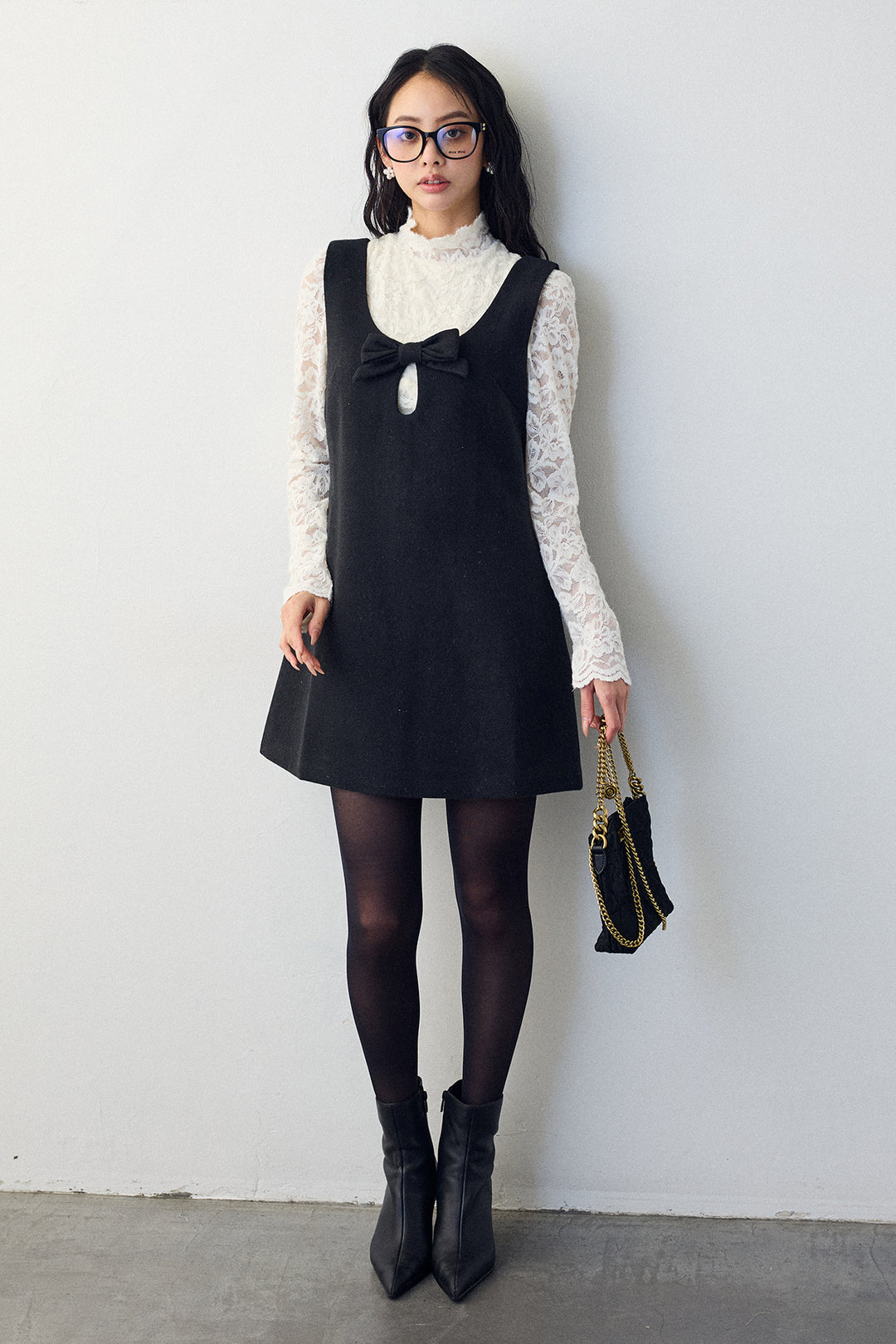 [予約]クラシカルレースハイネックトップス