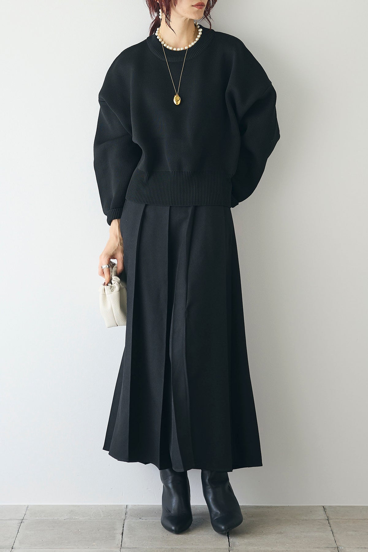 ENFOLD ボックスプリーツプルオーバー　38 ボックスプリーツプルオーバーネイビー38