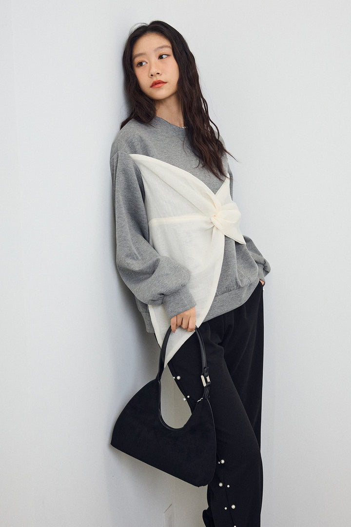 [予約]オーガンジーBIGリボンプルオーバー