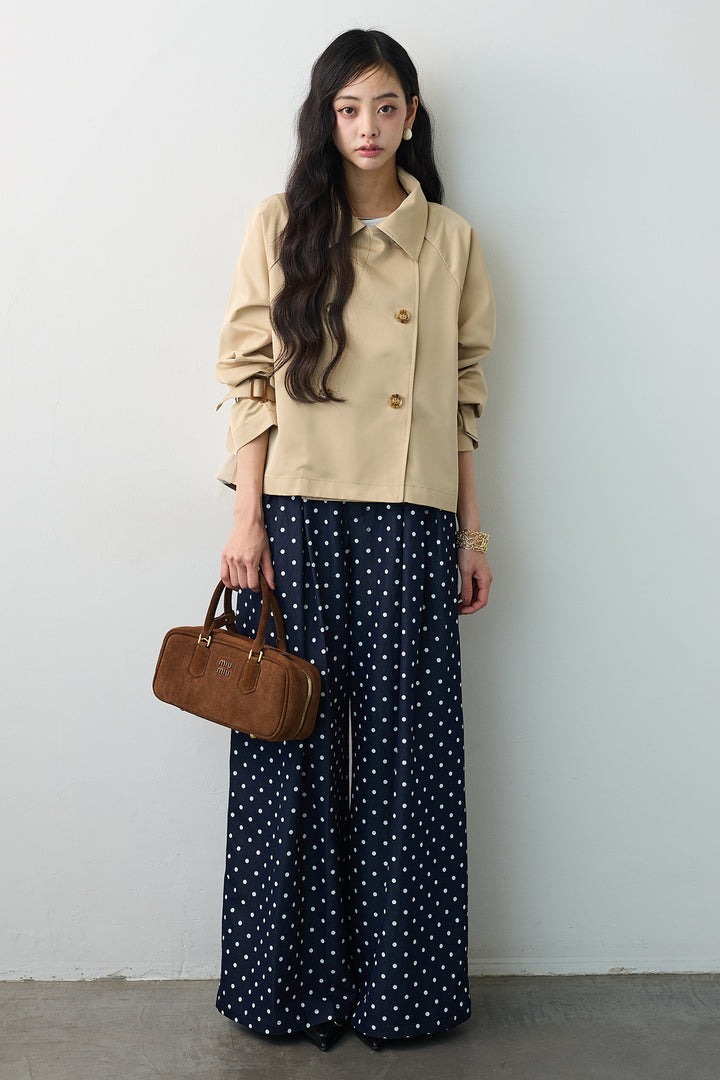 [予約]ハイウエストドットデニムパンツ