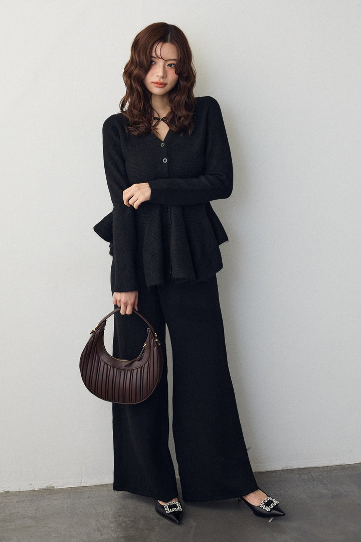 [予約]美ラインペプラムニットセットアップ