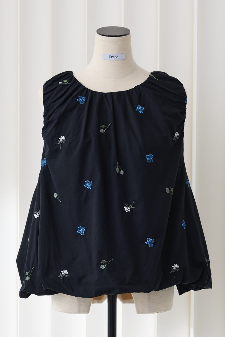 [予約]刺繍ローンバルーンヘムブラウス