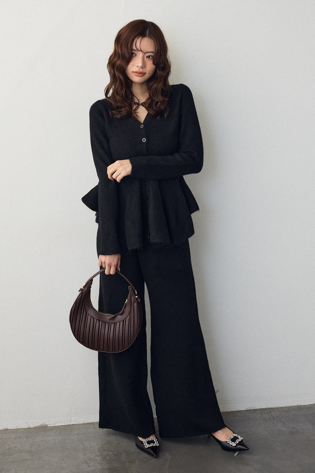 [予約/SET]美ラインペプラムニットセットアップ+美ラインペプラムニットセットアップ(2set)