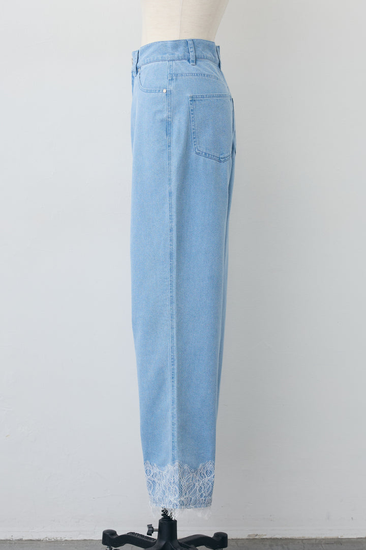[予約]【接触冷感】ヘムレースデニムパンツ
