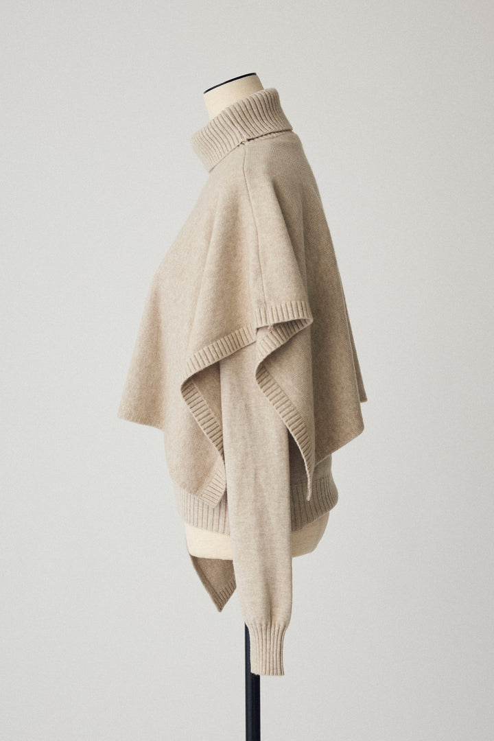 [予約]アシメケープ2wayニット