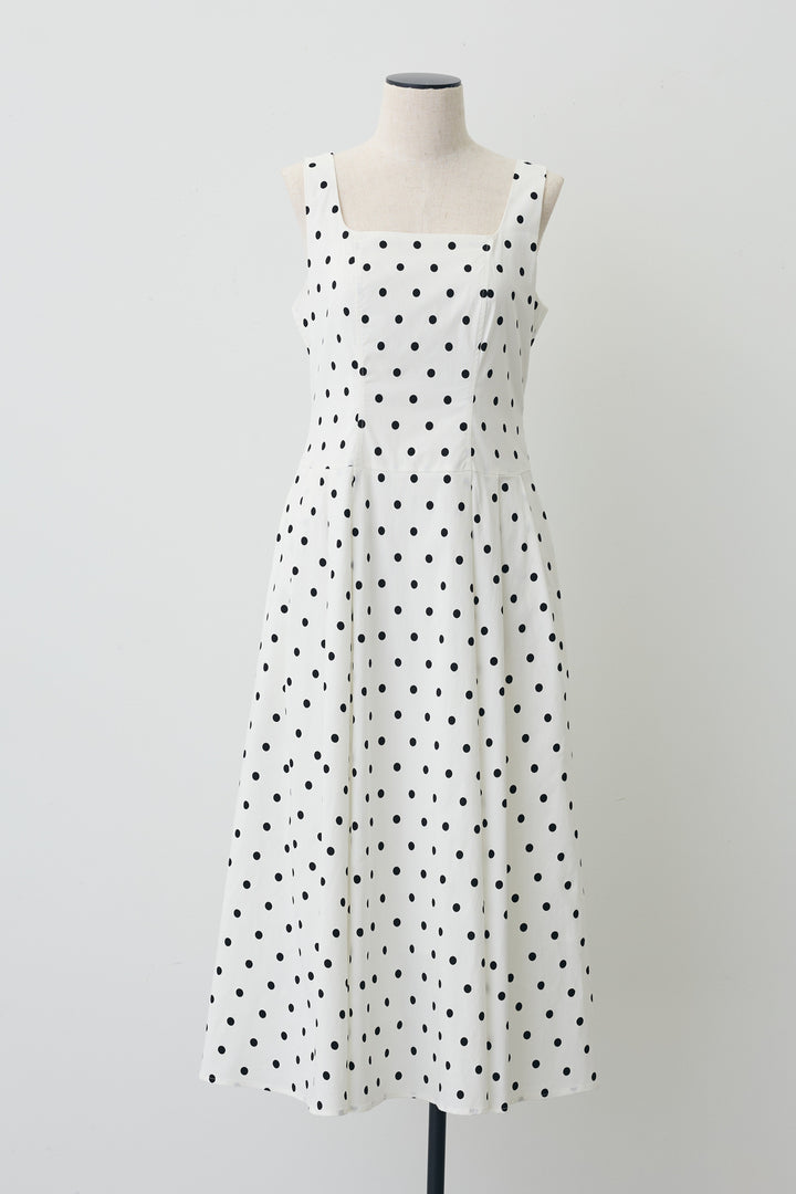 [予約]ドットレトロシルエットワンピース