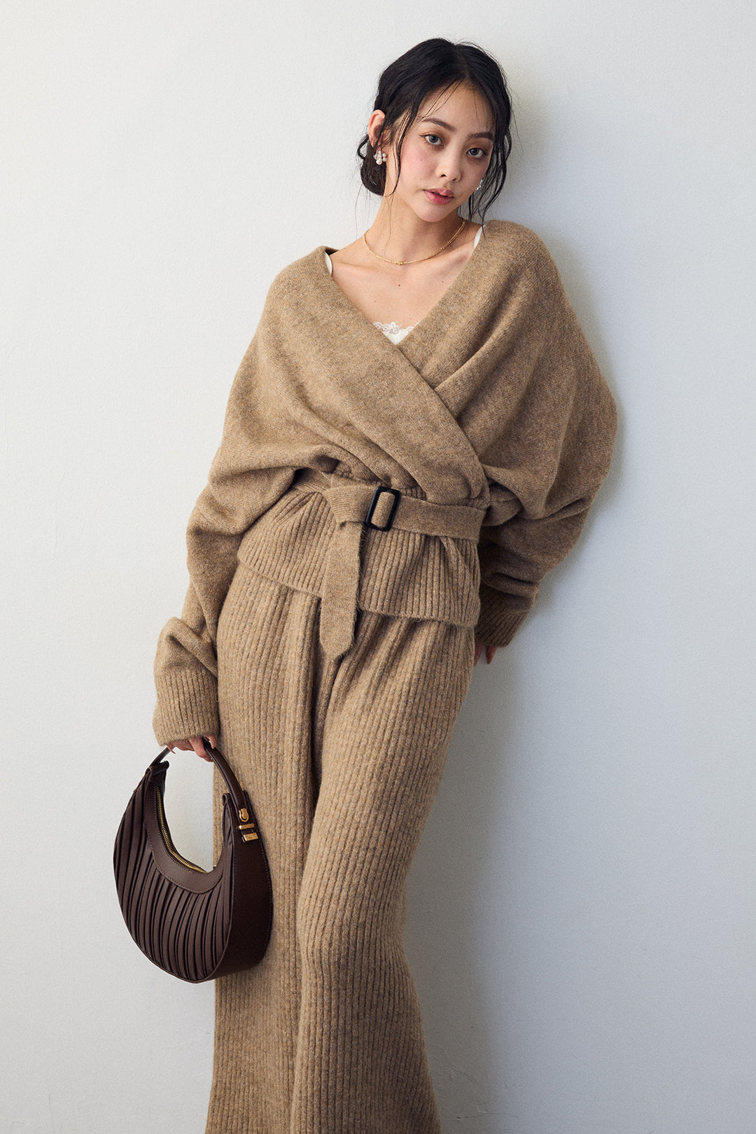 [予約]カシュクール美ラインニットセットアップ