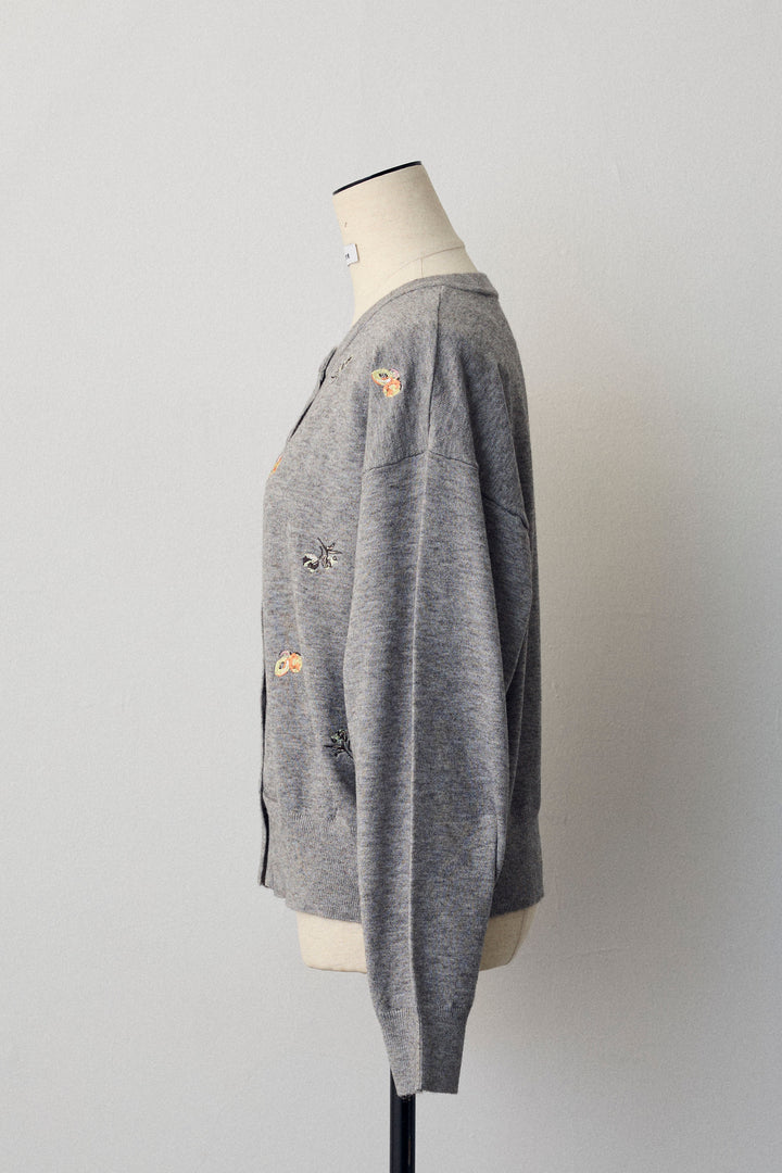 [予約]フルーツフラワー刺繍ニットカーデ