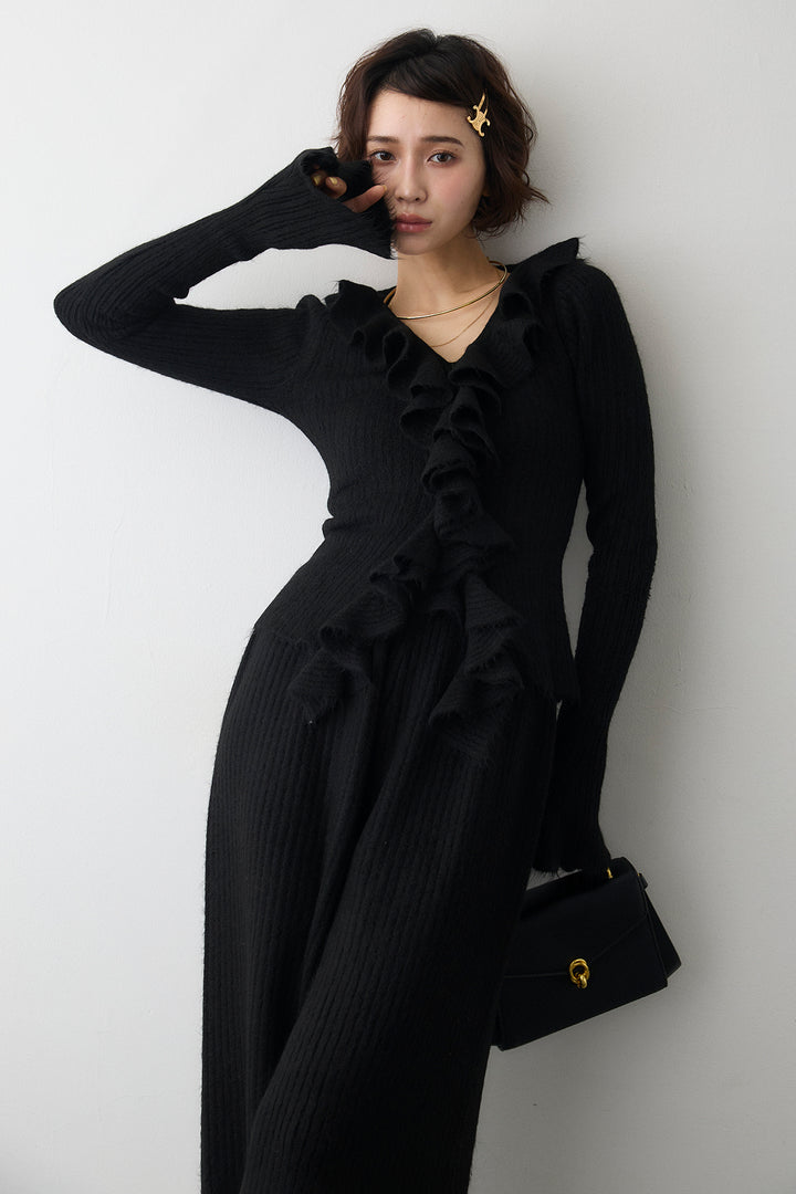 [予約]フロントフリル美ラインニットセットアップ