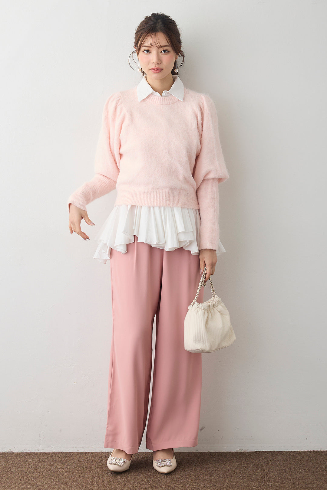 [予約]とろみドロストワイドパンツ