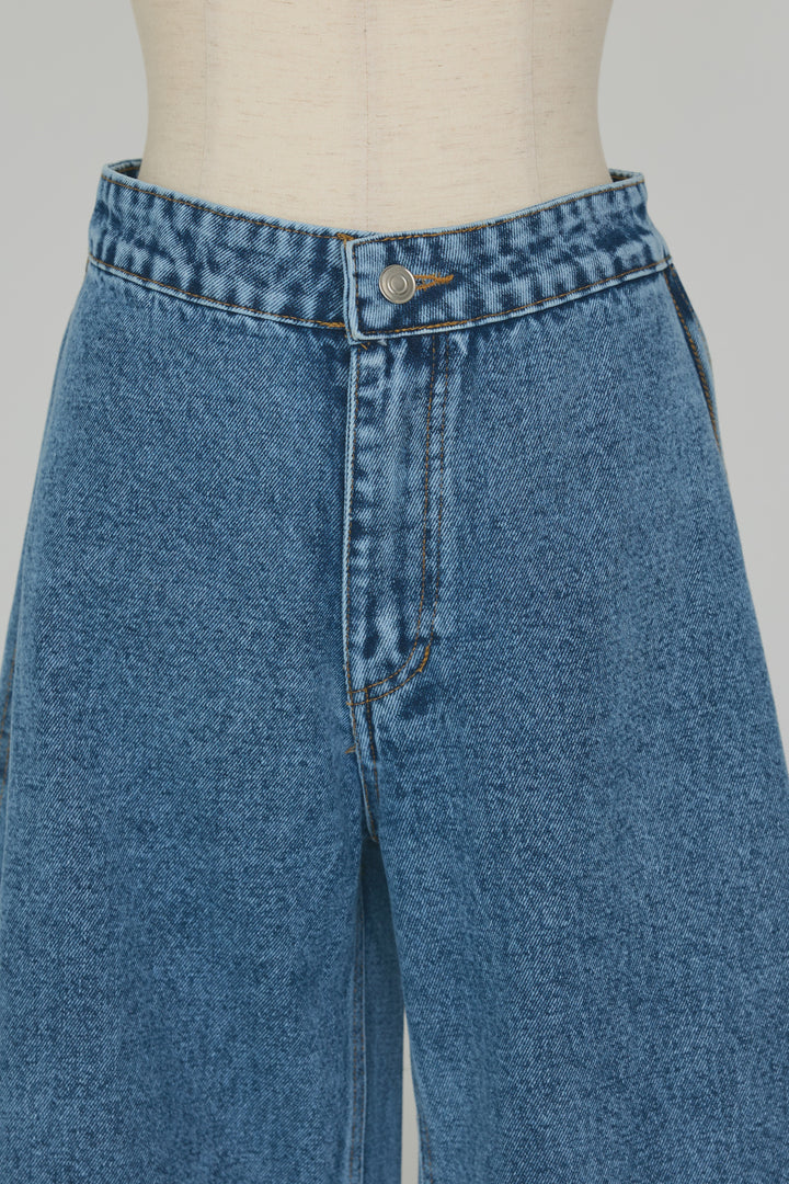 [予約]カーヴィースリットデニムパンツ