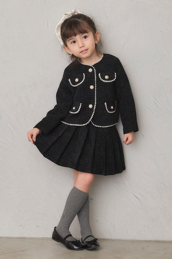 [予約]パールツイードジャケット＋プリーツスカートセット