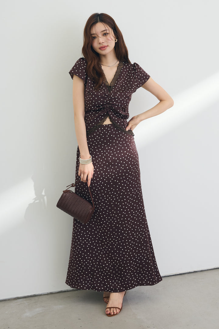 [予約]フロントカットドット美シルエットワンピ