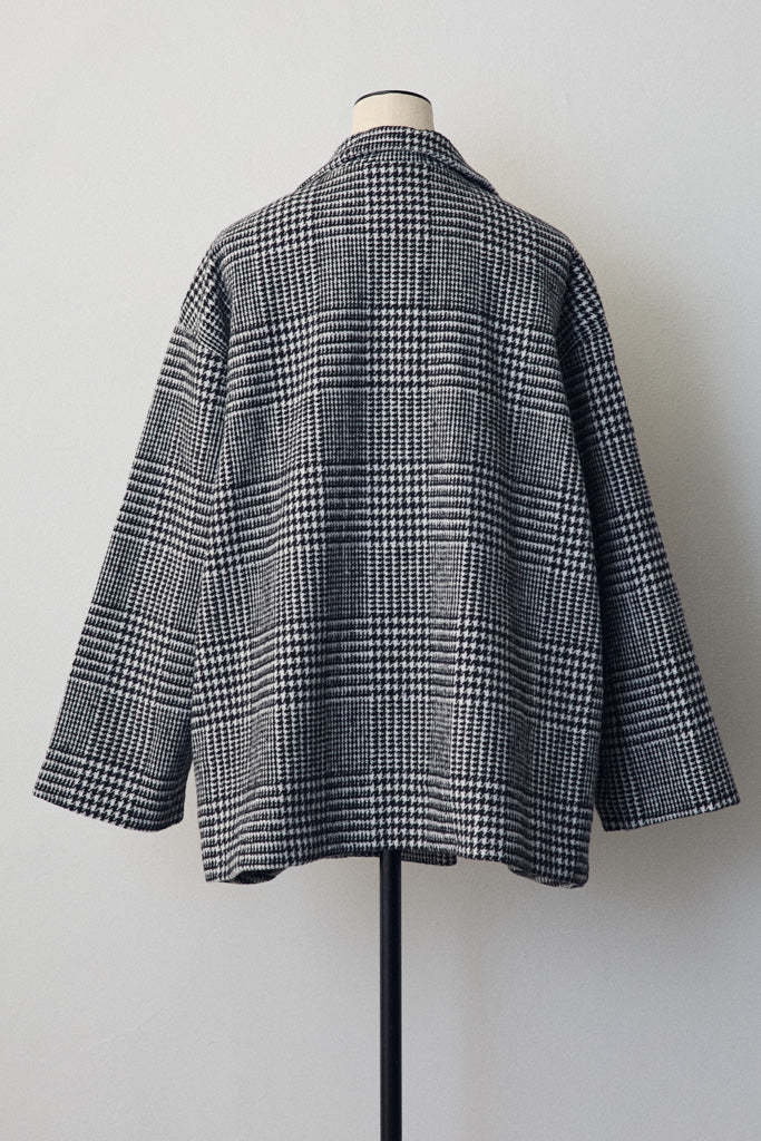 [予約]チェック柄ボクシーコート