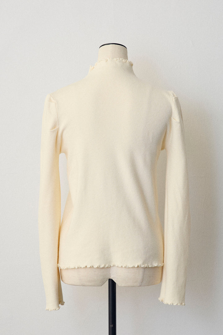 [予約]ネックショルダーパールポイントニット