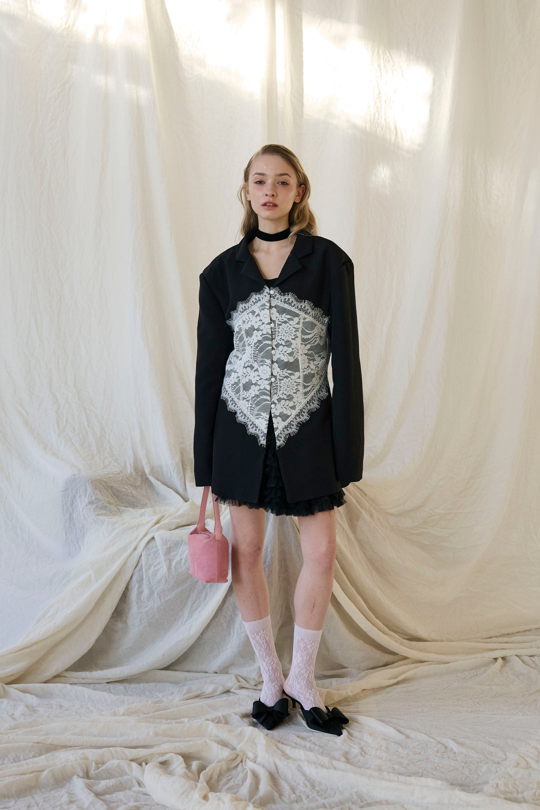 [予約]美ラインウエストレースデザインジャケット