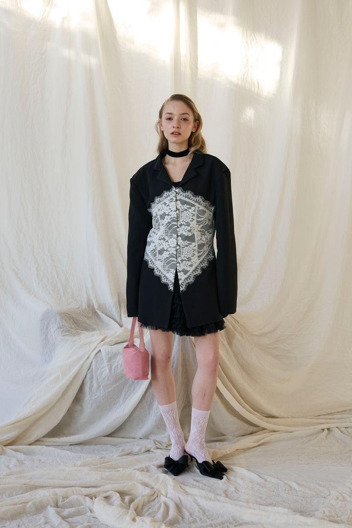 [予約]美ラインウエストレースデザインジャケット