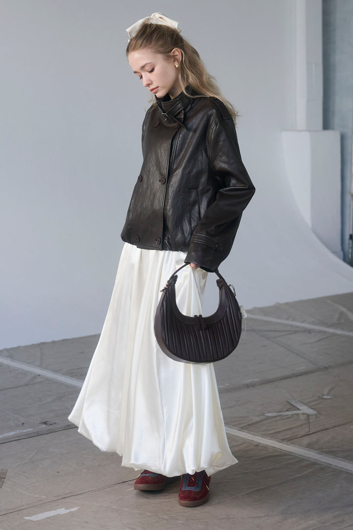 [予約]レザーライククロップドジャケット