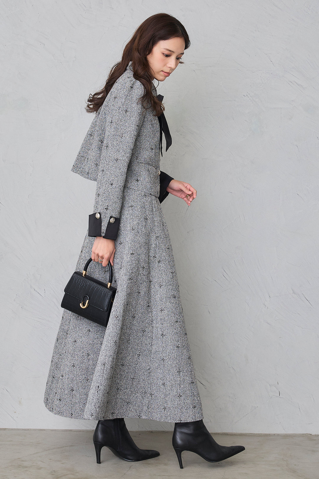 [予約]クラシックラインツイードリボン2wayセットアップ