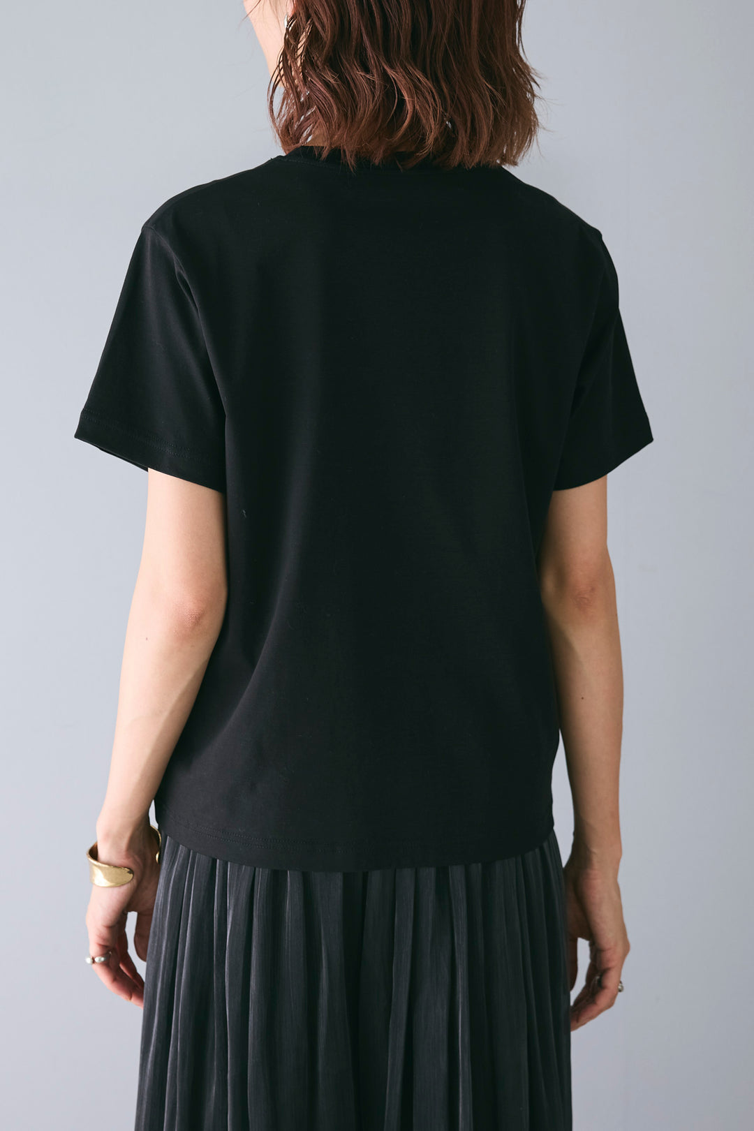 [予約/SET]〈SELECT〉PICCIN PERLA フロントパールコットンTシャツ+シャイニーサテンパンツ(2set)