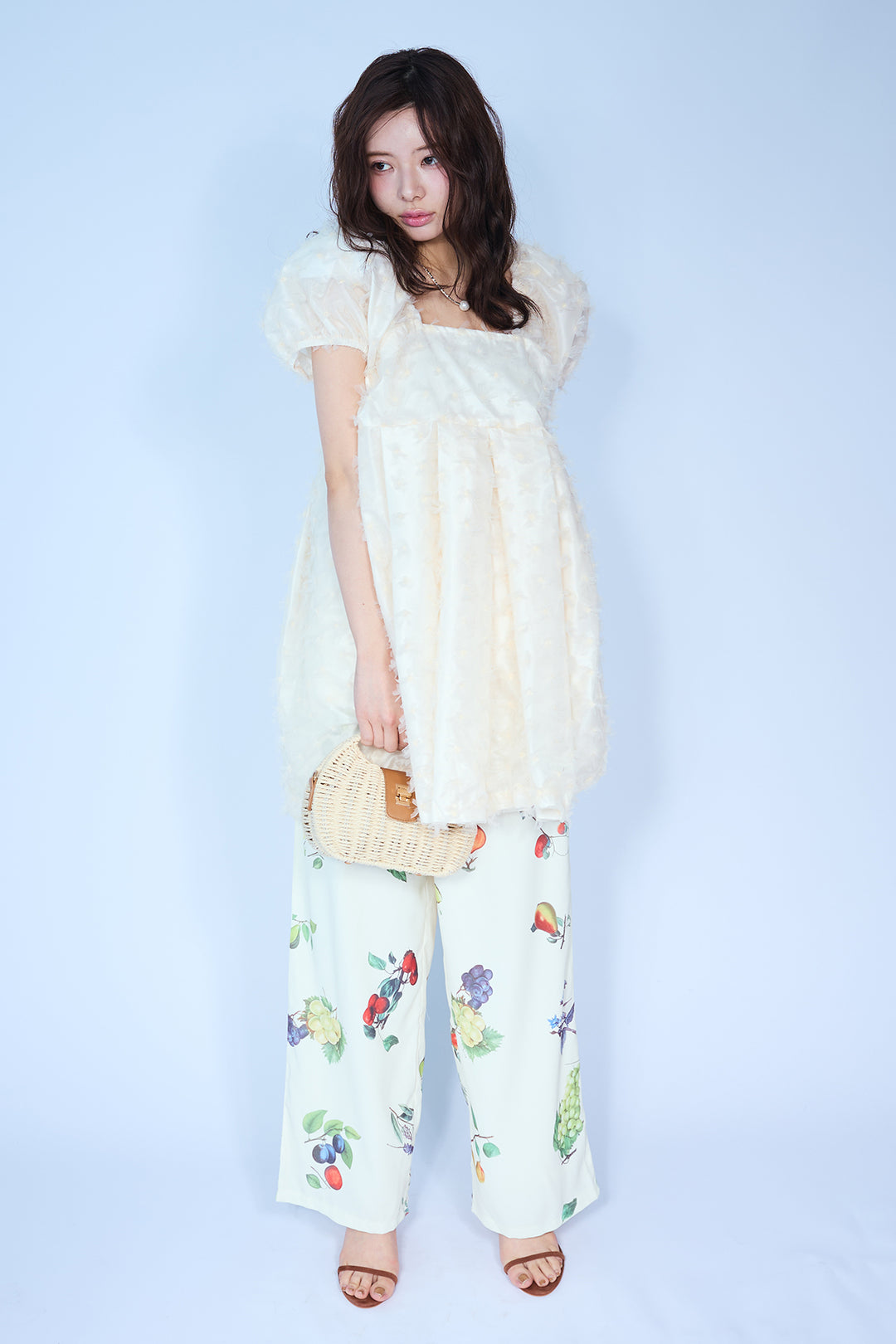 [予約]フルーツパターンストレートパンツ