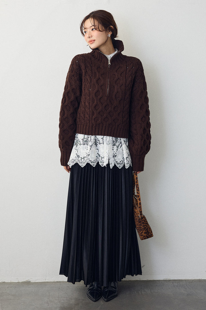 [予約]バルキーケーブルハーフジッププルオーバー