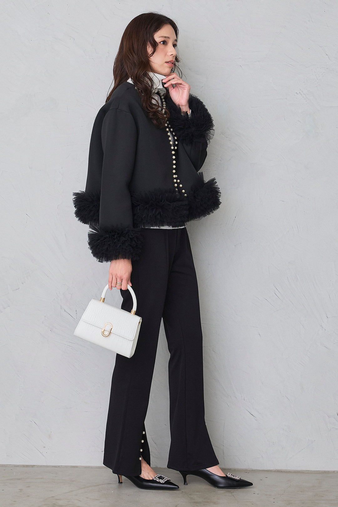 [予約]センタースリットパールパンツ