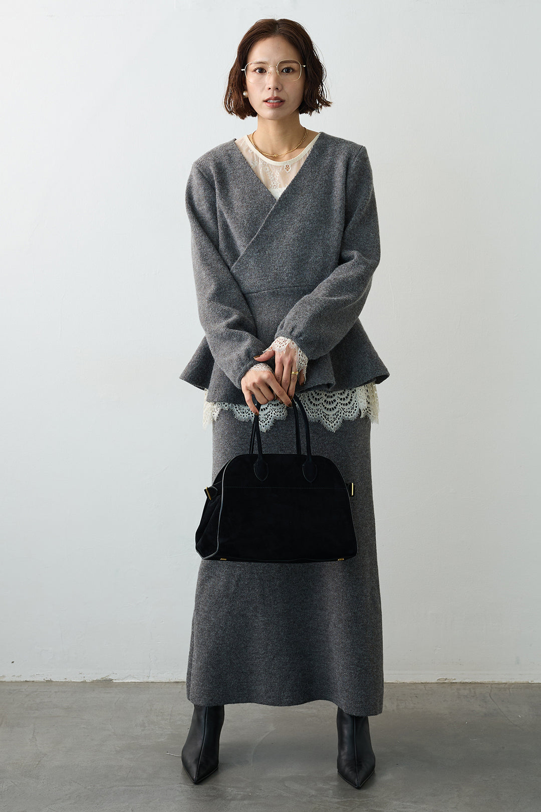 [予約]カシュクールフレアニットスカートセットアップ