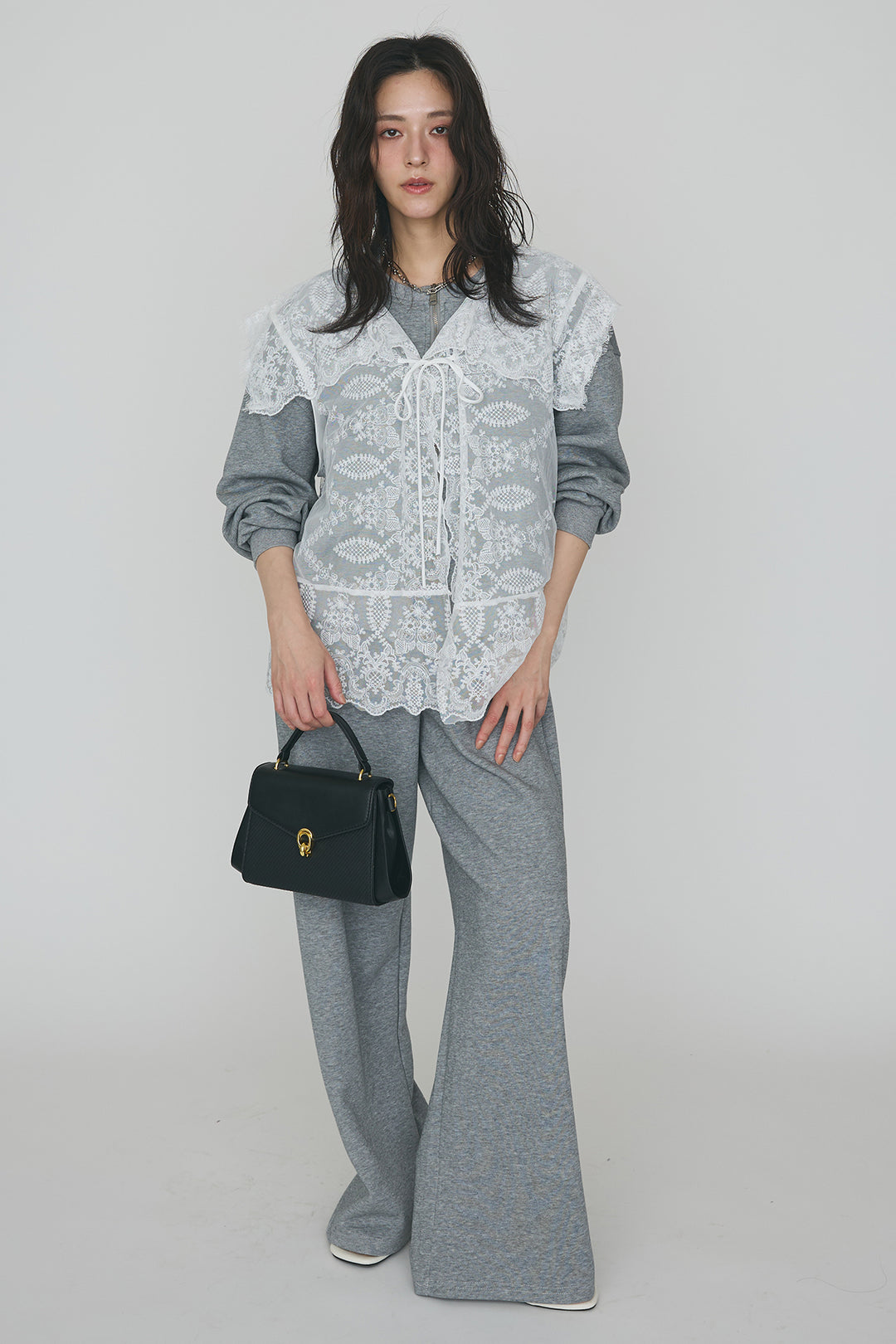 [予約]総レースカラーベストセットスウェットパンツセットアップ