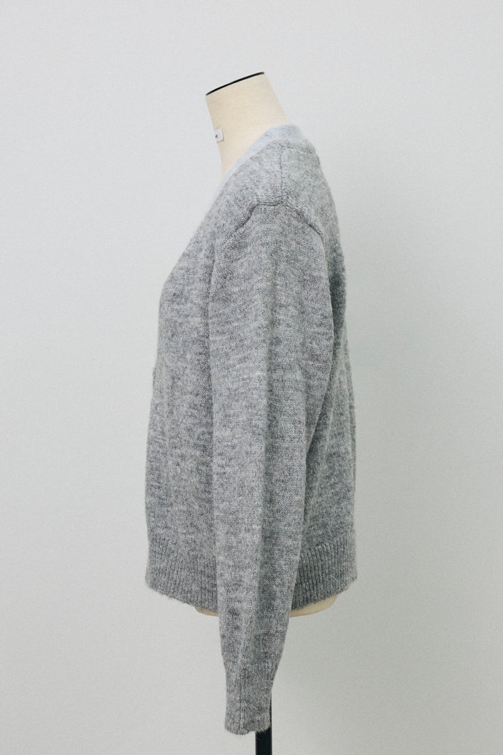 [予約]配色レイヤードニットカーデ