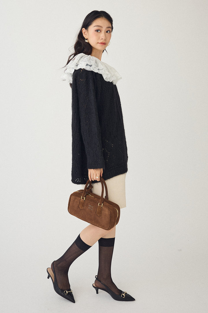 [予約/SET]ダブルレースカラードッキングニット+ウールタッチセンタープレスハーフパンツ(2set)