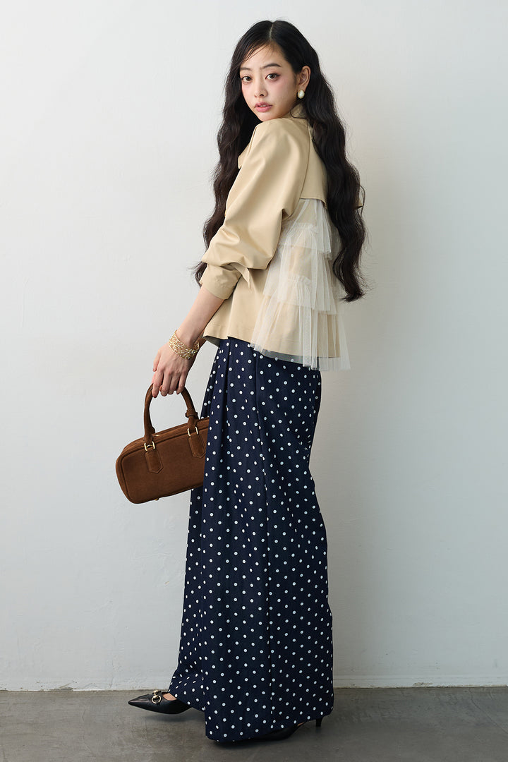 [予約]ハイウエストドットデニムパンツ