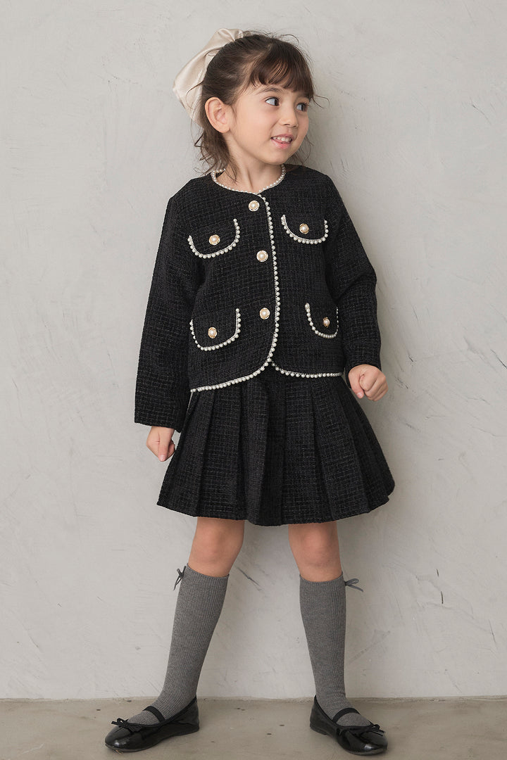 [予約]パールツイードジャケット＋プリーツスカートセット