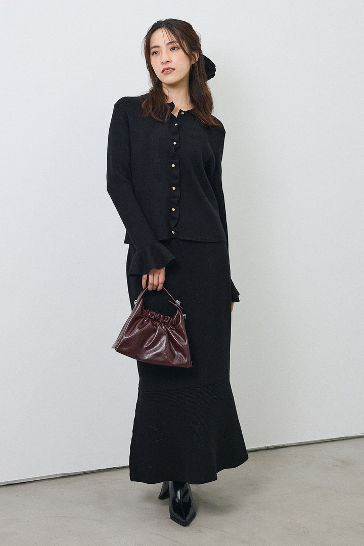 [予約]フロントラッフルデザインニットセットアップ