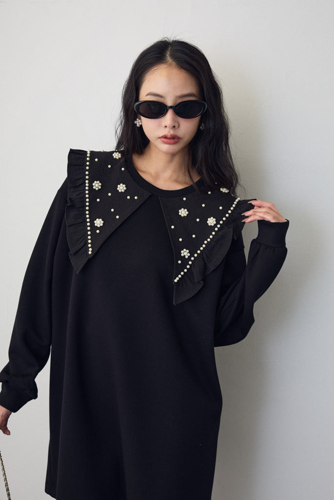 予約]パールフラワーBIGカラースウェットワンピ – Frene