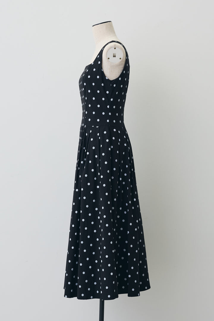 [予約]ドットレトロシルエットワンピース