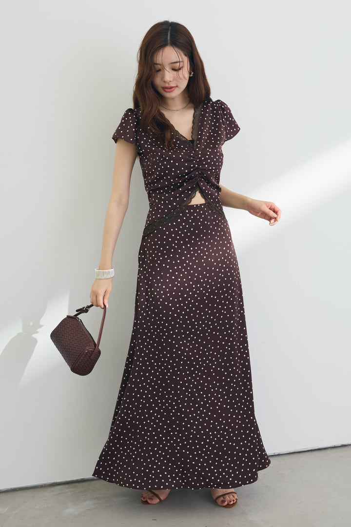 [予約]フロントカットドット美シルエットワンピ