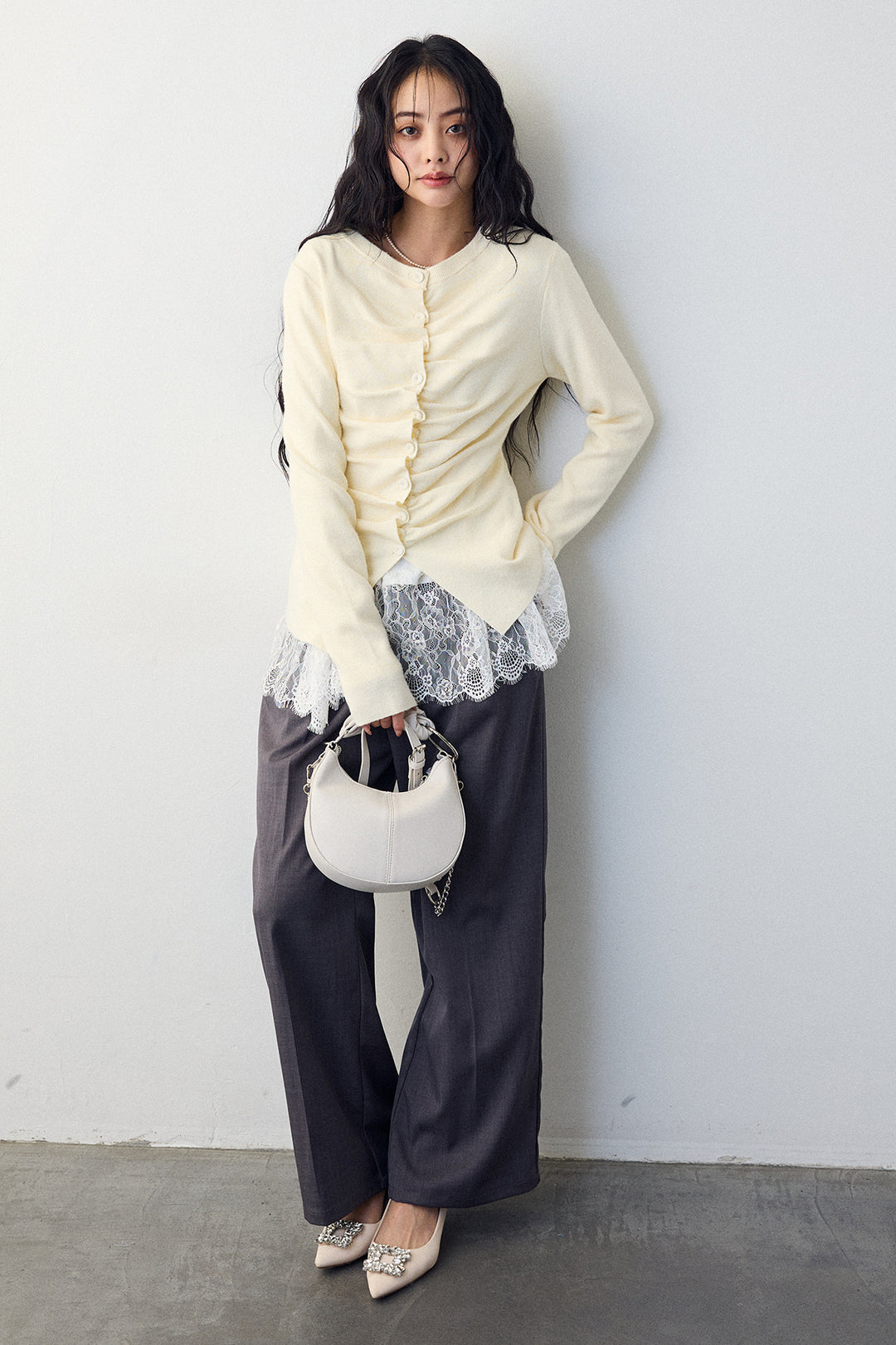 [予約]フロントギャザーデザインカーデ