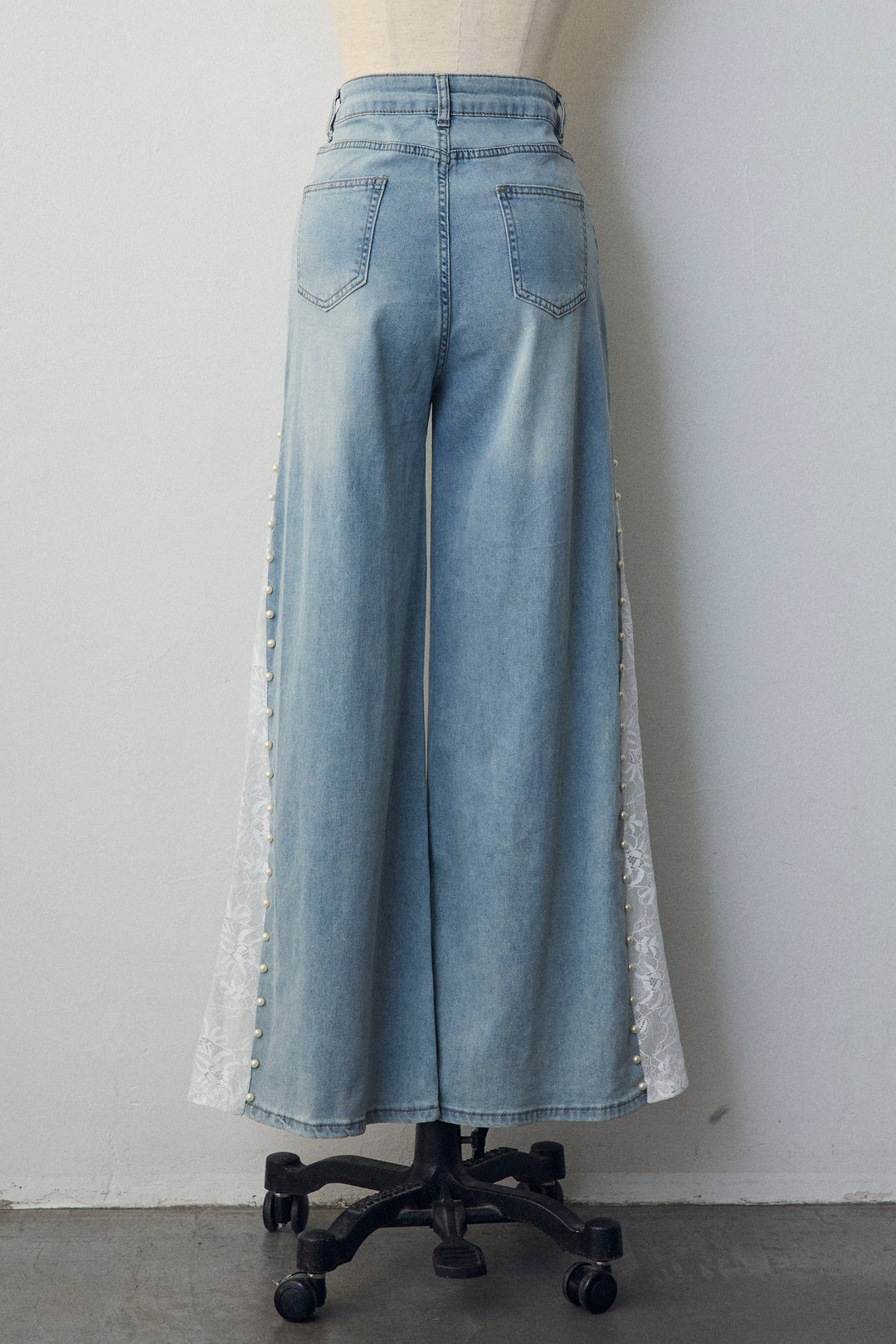 [予約]サイドレース切替ハイウエストデニム