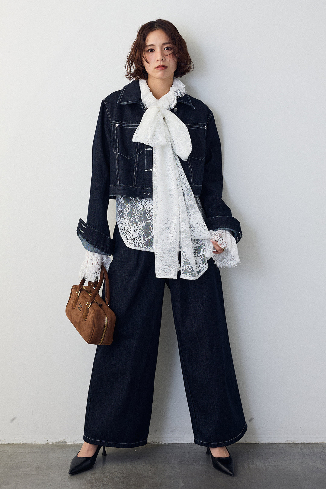 [予約]クロップドデニムセットアップ