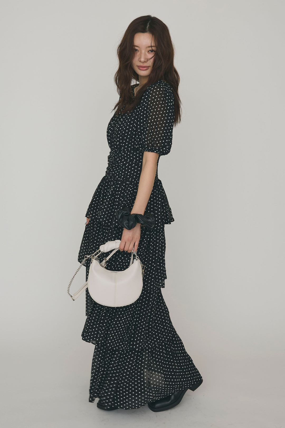 [予約]ドットティアードロマンティックワンピ