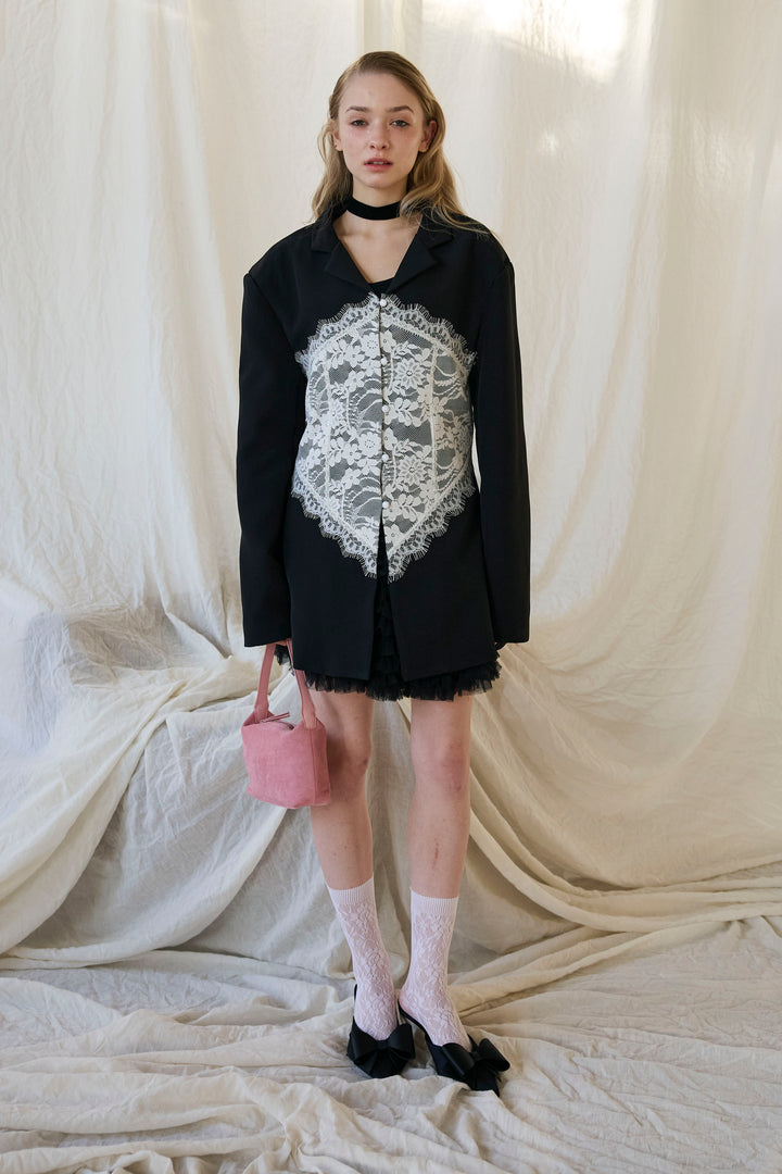 [予約]美ラインウエストレースデザインジャケット