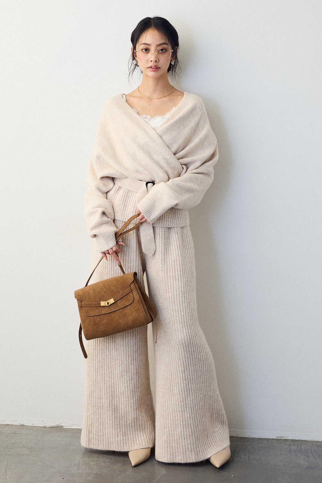 [予約]カシュクール美ラインニットセットアップ