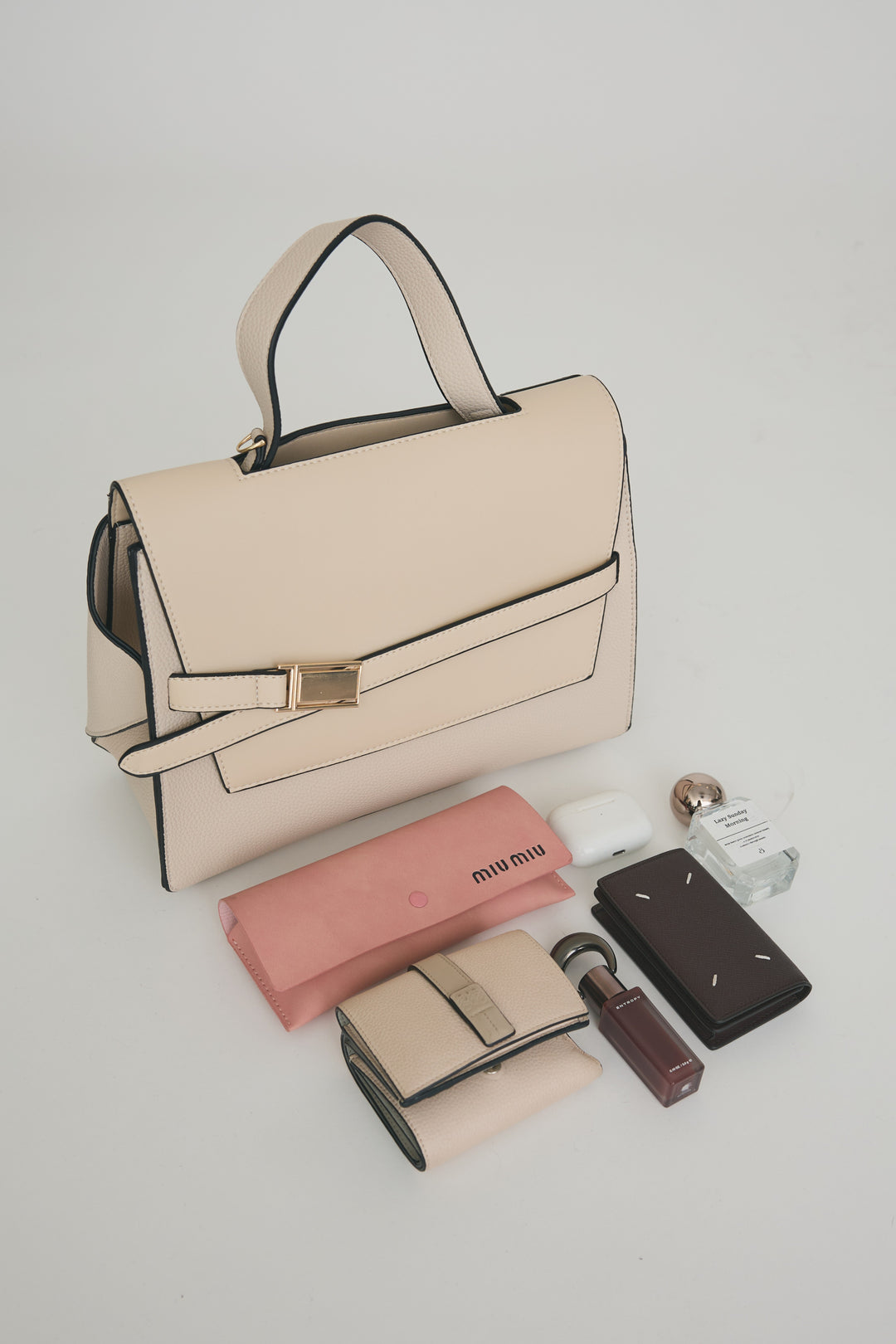 [予約]パイピングカラーデザインベルトワンハンドルBAG